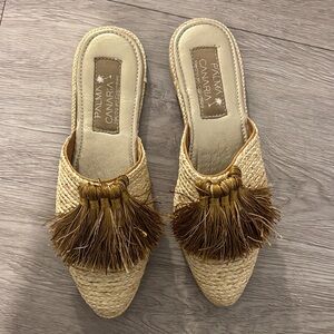 Palma Canaria Woven Mules with tassels NWT size 38